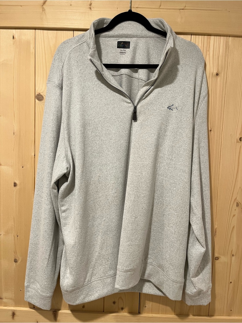 Greg Norman Collection COZY SHARK QUARTER ZIP Shark Gray Heather 🦈 XL